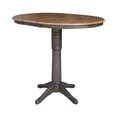 thumbnail image 6 of International Concepts 36-inch Round Extension Dining Table with 2 X-Back Bar Height Stools, 6 of 6