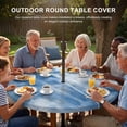 thumbnail image 3 of Round Outdoor Tablecloth with Umbrella Hole and Zipper, Abstract Blue Tablecloth with Elastic Waterproof, Modern Simple Painting Art Patio Table Covers for 31" - 35" Picnic Pool Tables, 3 of 9