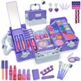 thumbnail image 1 of Kit de maquillaje Amerrly Kids para niñas, seguro, lavable con funda de 4 a 12 años, 1 of 7