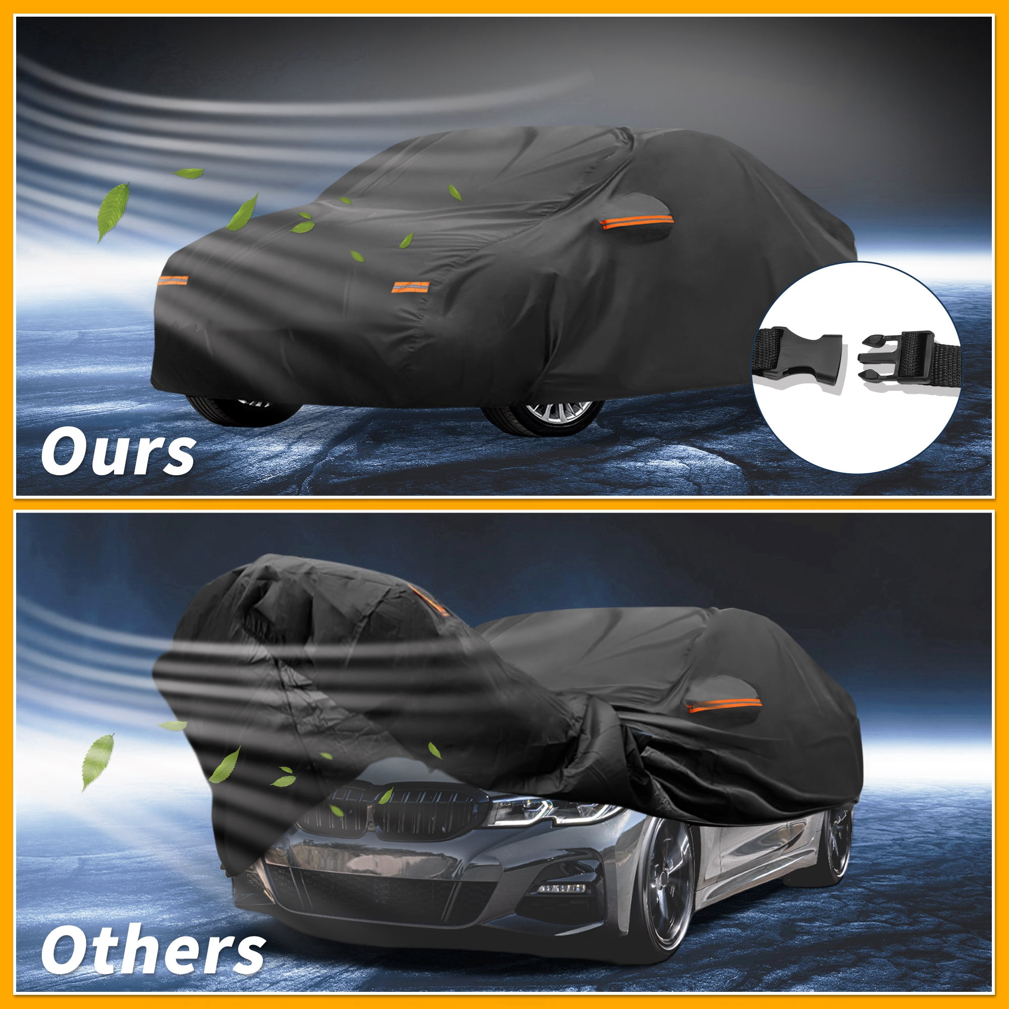Unique Bargains Waterproof Car Cover for BMW 3 Series 2016-2025 210D-PU Black