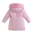 thumbnail image 6 of newwalpole Girls' Winter Warm Coat Fleece Lined Long Jacket with Furry Hood Pink for Size 3-4 Years, 6 of 6