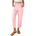 thumbnail image 2 of Women's Casual Solid Color Elastic Waist Pants with Pockets for Everyday Comfort, 2 of 8