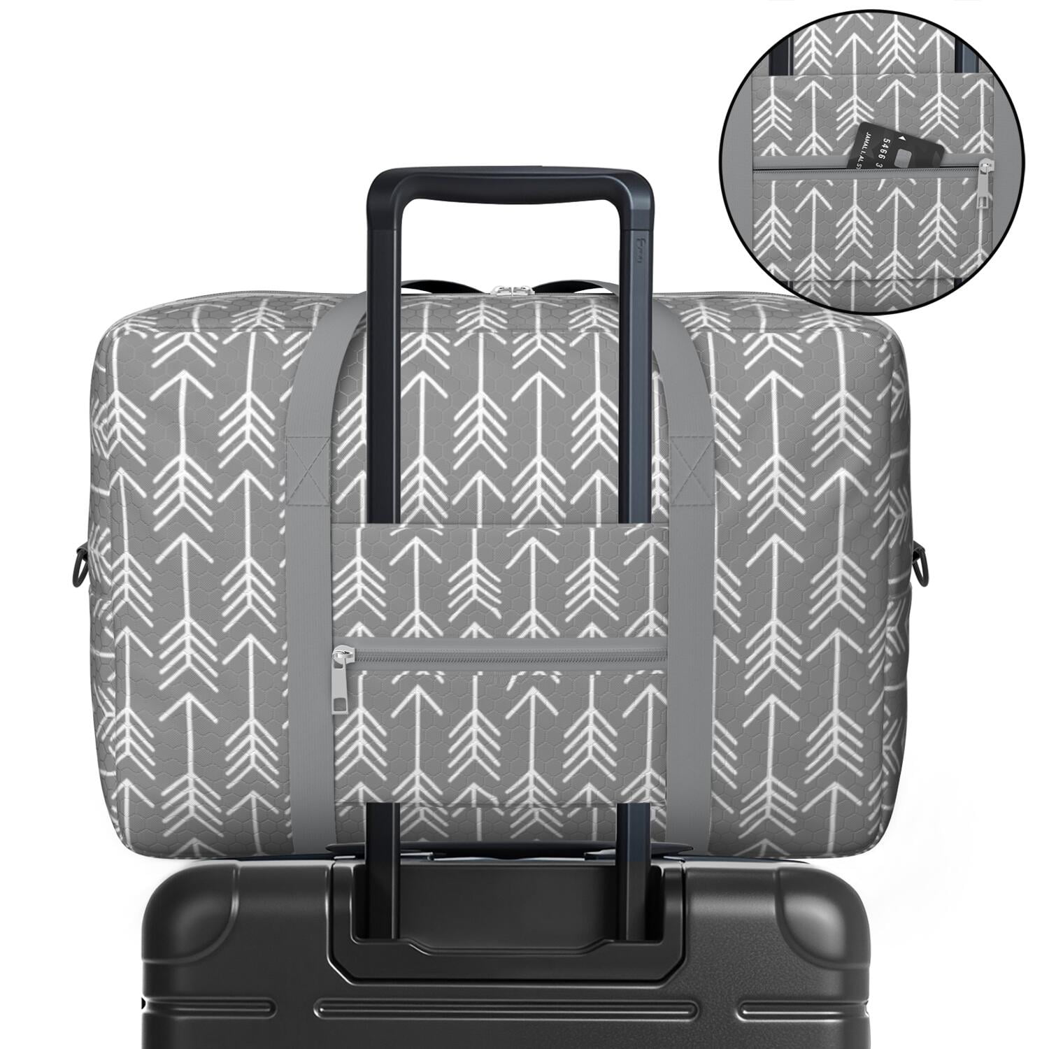 For Spirit Airlines Personal Item Bag 18x14x8 Inch, Boho Weekender Travel Bag, Foldable Travel Duffel Bag Underseat Carry on Bag with Luggage Sleeve for Women and Men 30L