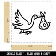thumbnail image 2 of Stork Carrying a Baby Shower Pregnancy Self-Inking Rubber Stamp Ink Stamper - Red Ink - Small 1 Inch, 2 of 7