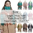 thumbnail image 3 of Prolriy Scarf for Women Thermal Scarf Fall Winter Scarf Classic Tassel Plaid Scarf Warm Soft Chunky Large Blanket Wrap Shawl Scarves 1 Pack Warm Scarf Womens Scarf Beige, 3 of 4