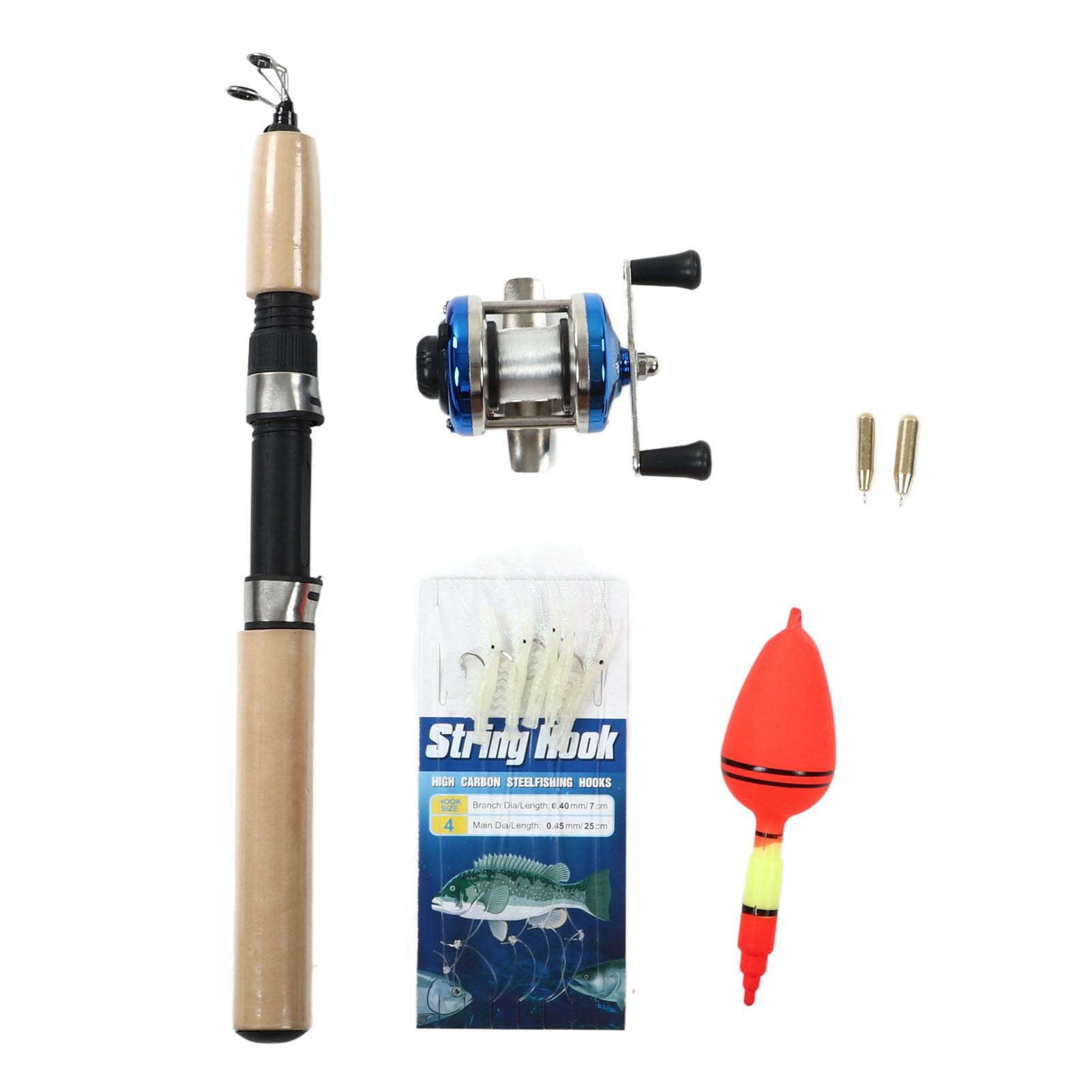 Ice Fishing Rod Kits Complete 27.6inch Rod Portable Ice Fishing Accessories with Case Jigs Float Hook Weight Reel,IceFishingRodKits,IceFishingSetwithJigs