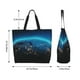 thumbnail image 5 of Balery Planet Earth Bolsa Tote Estilo Estético con Cremalleras, Bolsa de Hombro, Bolsa de Compras Grande y Plegable, 5 of 8