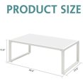 thumbnail image 4 of Royalcraft Patio Furniture Coffee Table, All-Weather Outdoor Aluminum Rectangle Coffee Table with Tempered Glass Table Top, White, 4 of 6