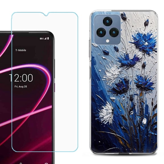 OneToughShield ® for T-Mobile Revvl 6x 5G Shockproof Phone Case, with Tempered Glass Screen Protector - Cornflower