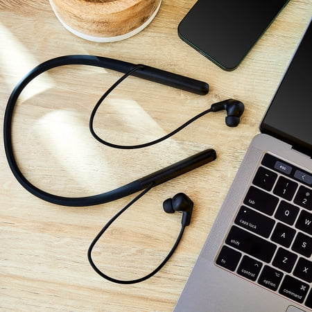 onn. Wireless Neckband Earphones, Black