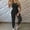 #03Black, variant on Women Utility Cargo Overalls Jumpsuit Button Pocket Design With Waist Belt Blue M