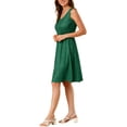 thumbnail image 5 of Allegra K Women's Midi Polka Dots V-Neck Tie Drawstring Waist Sleeveless Dress, 5 of 7
