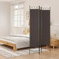 thumbnail image 4 of vidaXL 4-Panel Room Divider Black 63"x86.6" Fabric, 4 of 62