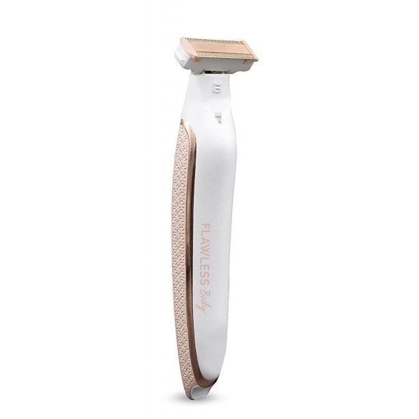 Flawless Body Rechargeable Ladies Shaver and Trimmer, White/Rose Gold