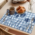 thumbnail image 3 of Blue Tulip Placemats Set of 2, Blue Flower Silhouette Non-Slip Place Mats Washable Table Mats for Kitchen Dining Table Decorations Indoor/Outdoor, 3 of 9