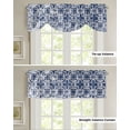 thumbnail image 5 of Fsddascl Navy Blue Boho Tie Up Valance Curtains for Windows, Kitchen Curtains Window Treatments, Ehtnic Abstract Art Modern Geometric Short Window Shades Valances for Bedroom Bathroom Cafe 42"x18", 5 of 7