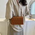thumbnail image 1 of Bolsa De Hombro Bolsos de hombro de cuero de PU con solapa para mujer Bolso bandolera de embrague simple y elegante (marrón) Tmvgtek Para Estrenar, 1 of 3