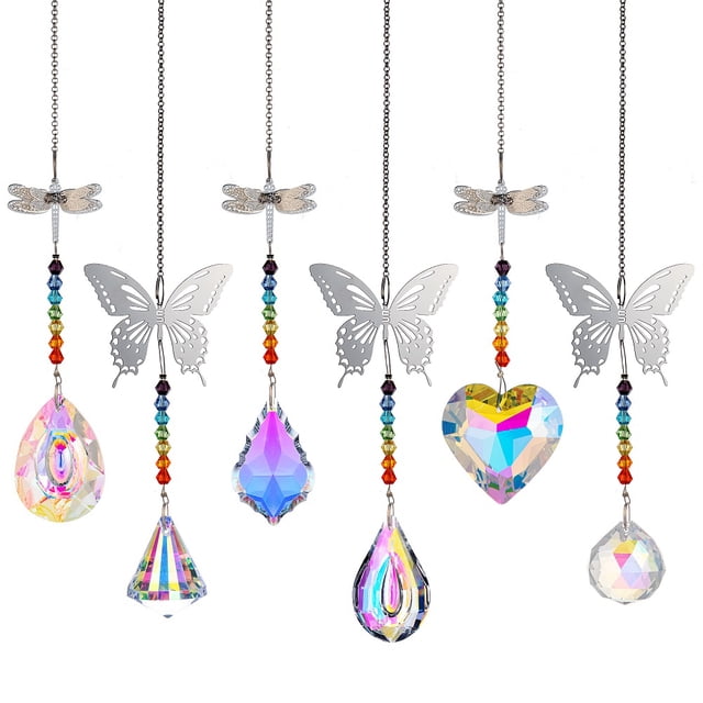 Atrapasol De Cristal Para Prismas De Ventana, Fabricante De Arcoíris Con Mariposa, Libélula, Adorno Colgante Para El Jardín De La Oficina En El Hogar Yuarrent AP005684-00