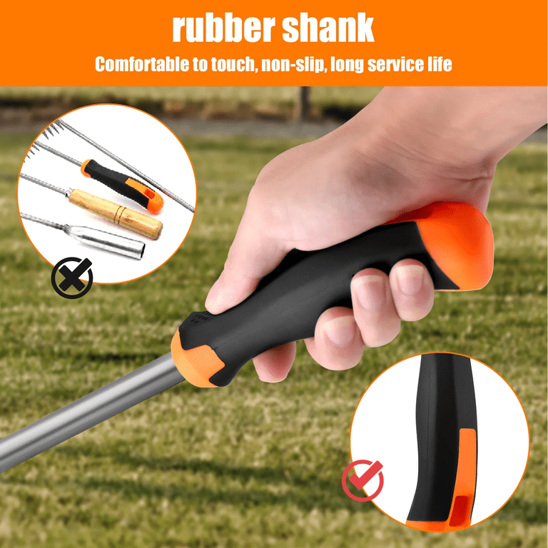 Bocaoying Hand Weeder Tool, 4-Claw, Rubber Handle, 13-Inch photo 4
