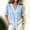 Blue, variant on Women's Short Sleeve Striped V-Neck Short Sleeve Flutter Tee Regular Fit Regular Casual Stretchable Collarless Pull-On