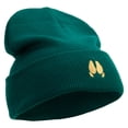 thumbnail image 4 of Pig Footprints Embroidered 12 Inch Long Knitted Beanie - Dk Green OSFM, 4 of 5