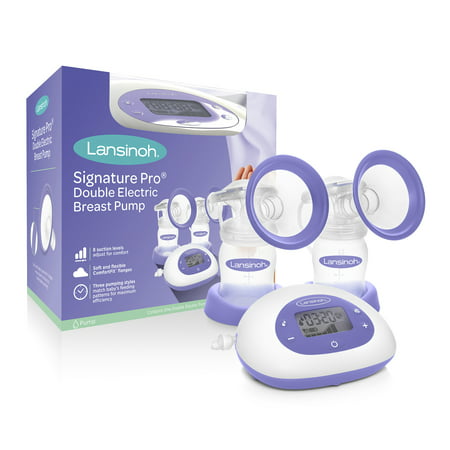 Lansinoh Signature Pro Portable Double Electric Breast Pump with LCD Screen and Adjustable Suction & Pumping (Best Way To Use Breast Pump)