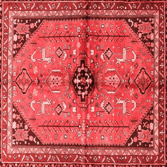 Ahgly Company Indoor Square Persian Red Traditional Area Rugs, 8' Square