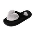 thumbnail image 2 of VerPetridure Valentine's Day Women's Flat Sandals Fuzzy Slippers Love Plush Cozy Furry Slides Soft Warm House Slippers, 2 of 4