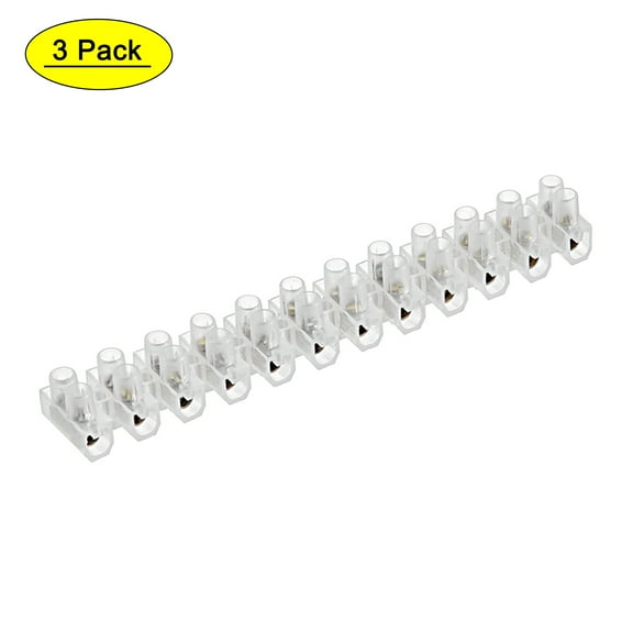 Uxcell 5A 12 Position Dual Row Type U Screw Terminal Block 3 Count