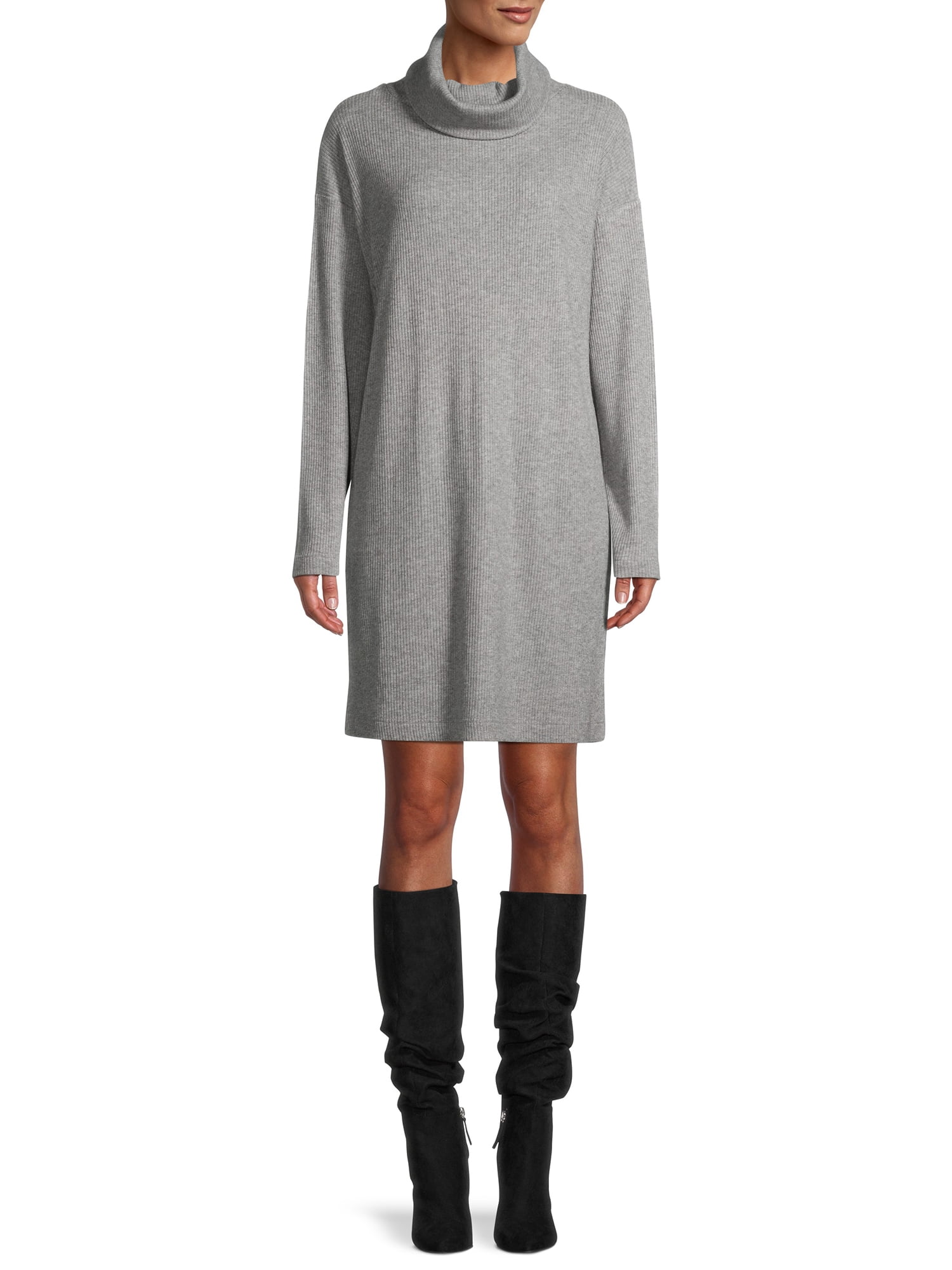 Time and Tru Women's Cowlneck Dress 