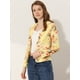 thumbnail image 3 of Chaqueta Tipo blazer Allegra K Informal con Solapa de Muesca Y Manga Larga Amarillo-Floral S, 3 of 5