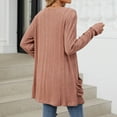 thumbnail image 5 of UJNDER 2025 Autumn Mid Long Cardigan for Women Casual Long Sleeve Knitted Sweater with Pocket Pink S, 5 of 7