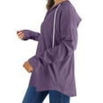 thumbnail image 4 of UVN Fall Hoodies for Women Long Sleeve V Neck Hooded Sweatshirts Ladies Loose Casual Drawstring Pullover Tops, 4 of 9