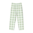 thumbnail image 4 of Balery Green Checkboard print Men's Pajama Pants,Ultra Lightweight Pjs,Lounge Pant-Large, 4 of 9
