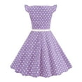 thumbnail image 5 of Gubotare Girls Dresses Fancy Girls Dresses Flutter Sleeves Swing Sundress Toddler Summer Clothes Kid Birthday Party Puff Sleeve Dress 3T 4T (Purple,3-4 Years), 5 of 9