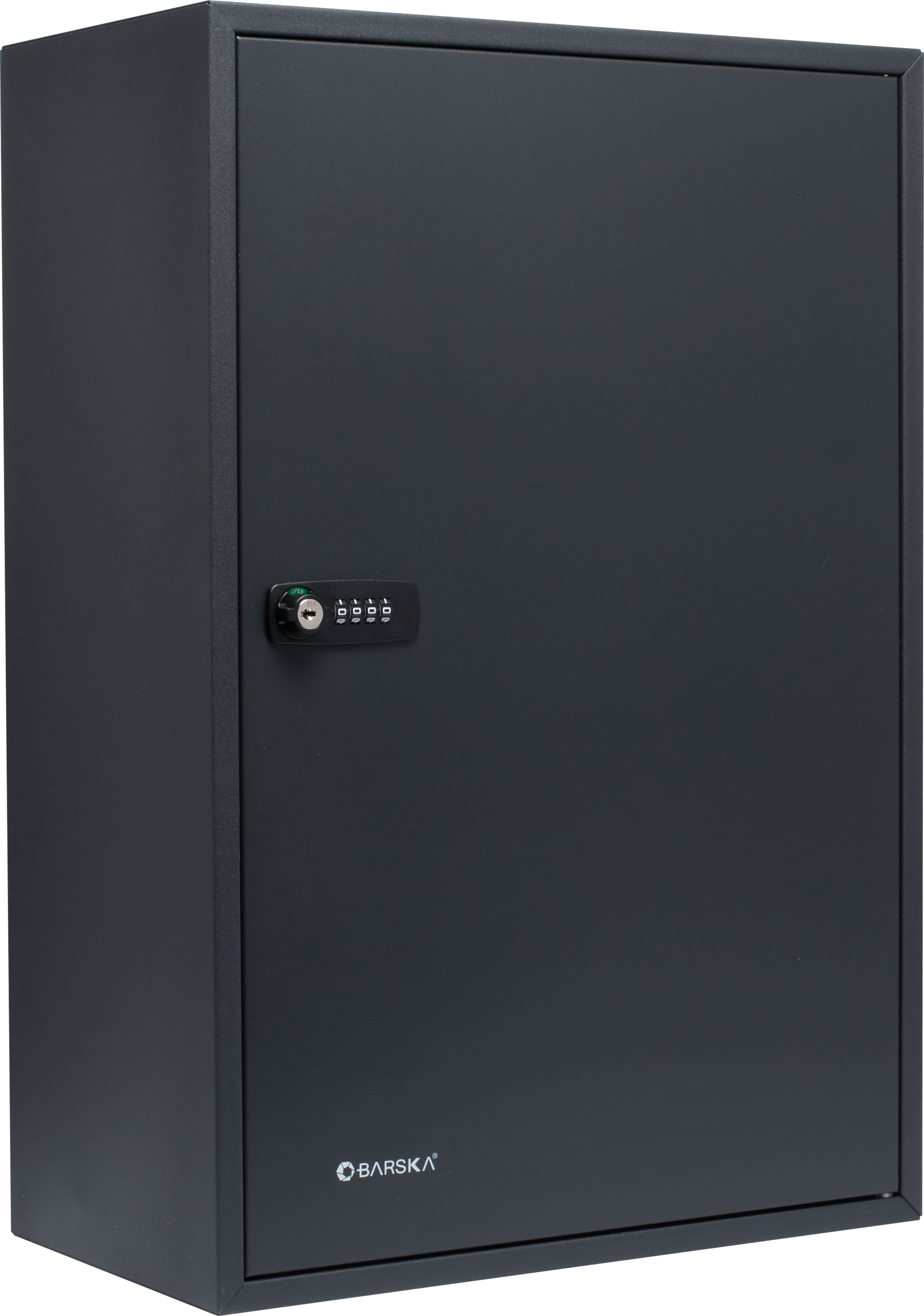 Barska Steel 300 Key Safe Cabinet with Combination and Key Lock Box Wall Mount