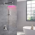 thumbnail image 5 of Zovajonia Shower System 12 Inches LED Shower Faucet Set, Rain Shower Head with Handheld Spray Bathroom Wall Mount Shower Fixtures Brushed Nickel, 5 of 11