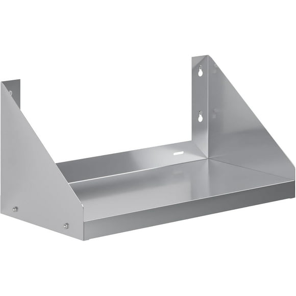 24" Long X 12" Deep Stainless Steel Wall Shelf with Side Guards | NSF Certified | Appliance & Equipment Metal Shelving | Kitchen, Restaurant, Garage, Laundry, Utility Room