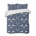 thumbnail image 2 of Navy Blue Boho Elk Twin Size Down Alternative Comforter, Lightweight Comforter Quilt Bedding Set with Pillow Shams Middle Century Vintage Botanical All Seasons Bed Comforter Duvet Insert 68"x86", 2 of 7