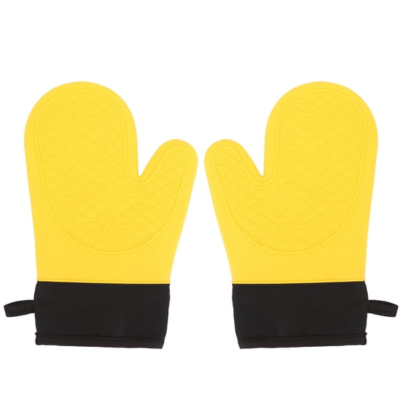 Yajisi 2-Pack Silicone Oven Mitts, 500°F Heat Resistant Waterproof Non-Slip Kitchen Gloves, 10.8x5.3x1.6in