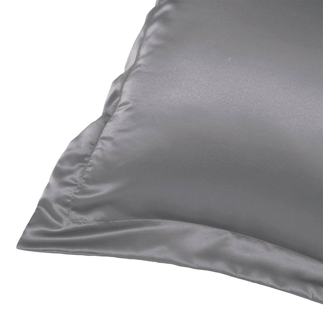Unique Bargains 2-Pack Satin Pillow Shams Queen Size 20" x 30" Deep Grey