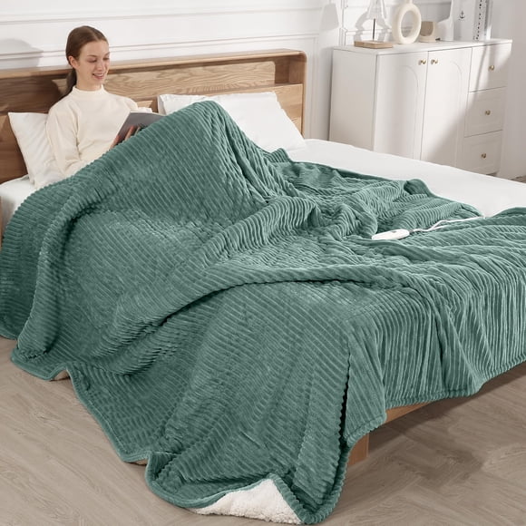 Manta eléctrica Zorvixia Queen Size con calefacción y doble control