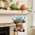 thumbnail image 7 of Wooowa Easter Acrylic Highland Cow Pendant, Creative Small Hanging Figurine, Holiday Decor for Door Window Garden, 7 of 7