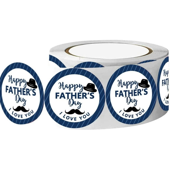 500pcs Happy Father's Day Envelope Seals Labels Stickers 2 Inch Father's Day Party Gift Wrap Labels