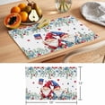 thumbnail image 6 of Independence Day Placemats Set of 8 Gnomes American Flag Eucalyptus Leaf Place Mats Indoor Wipeable Table Mats Washable Cloth Dining Table Placemats for Kitchen Holiday Party Home Decor 13x19 Inch, 6 of 9