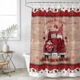 thumbnail image 4 of Red Valentine's Day Bathroom Shower Curtains with 12 Hooks Polyester Waterproof Shower Curtain for Stalls and Bathtubs Love Heart Roses Gnomes Wooden Decorative Bathroom Privacy Curtain 72x72 Inches, 4 of 9