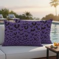 thumbnail image 5 of Purple Halloween Outdoor Pillow Covers 20"x12" Set of 2,Waterproof Throw Pillow Covers for Patio Furniture,Spooky Horror Scary Black Bats Animals Decorative Cushion Pillowcases for Garden Couch Sofa, 5 of 9