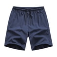 thumbnail image 2 of Pantalones de Baño de Cintura Elástica de los Hombres de Color Sólido con Cordón Cremallera Bolsillo Cortos Casuales, Seco Rápido Fondo de Playa, 2 of 9