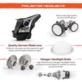 thumbnail image 3 of AKKON - Fits 2013 2014 2015 2016 2017 2018 Cadillac ATS Sedan [Halogen Type] Projector Chrome Headlight Driver Left headlamp, 3 of 6