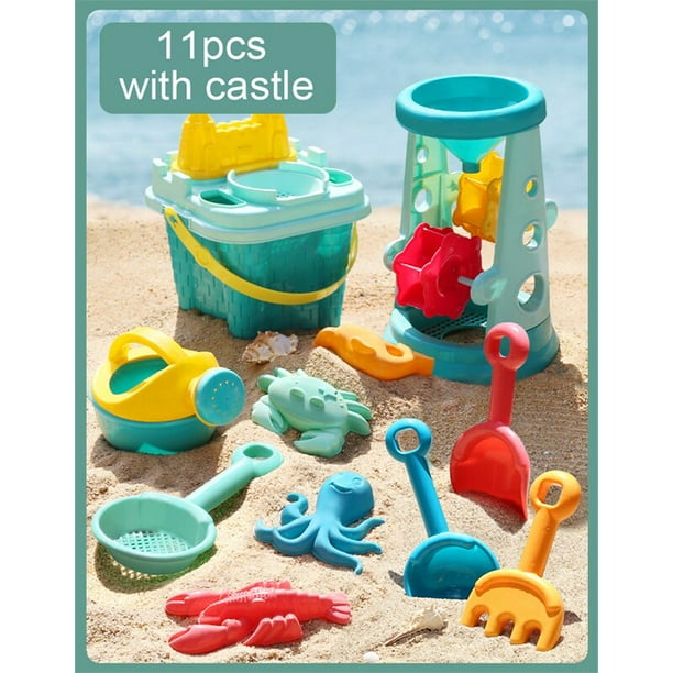 Kit de juguetes de playa para niños, juego de herramientas de excavación de arena, juguetes de agua, cubo de arena, herramienta de arenero para exteriores, juguetes para niños y niñas heqiyong LED